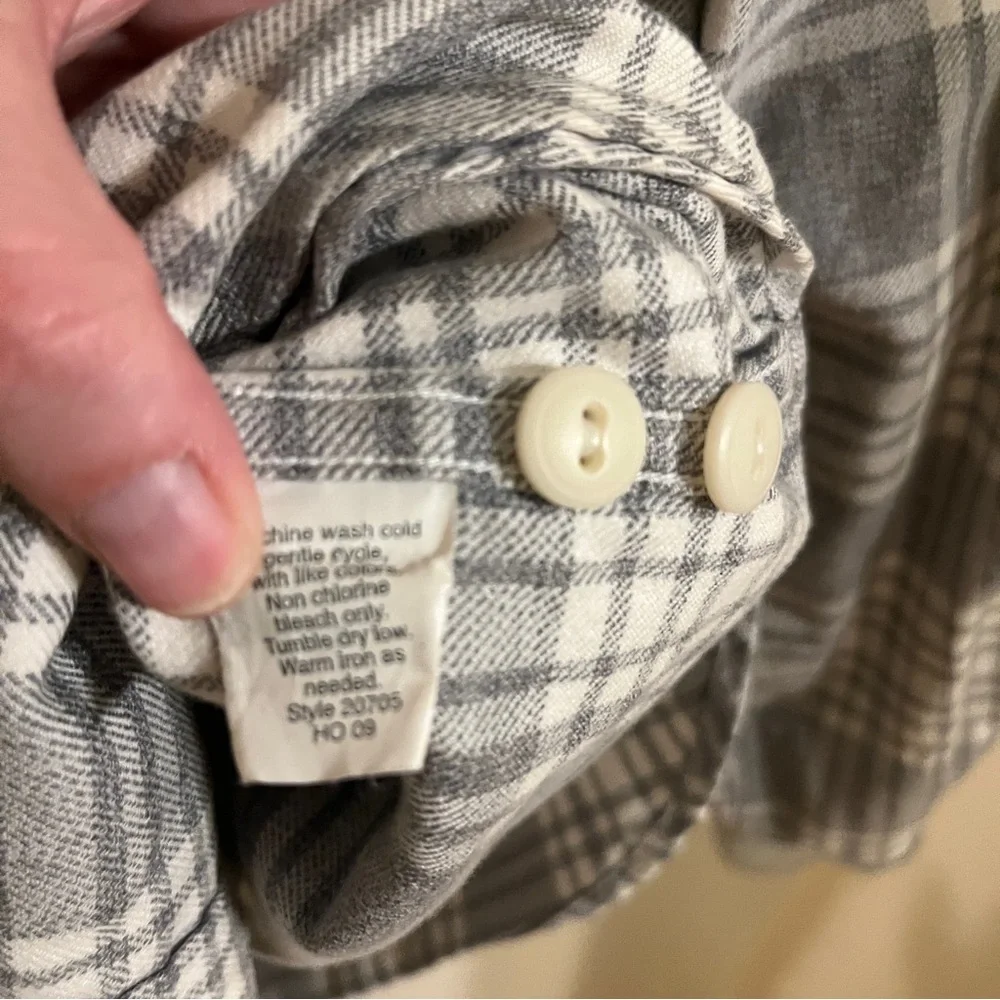 J. Crew Mens Plaid Flannel Blue White Button-Up Shirt Small